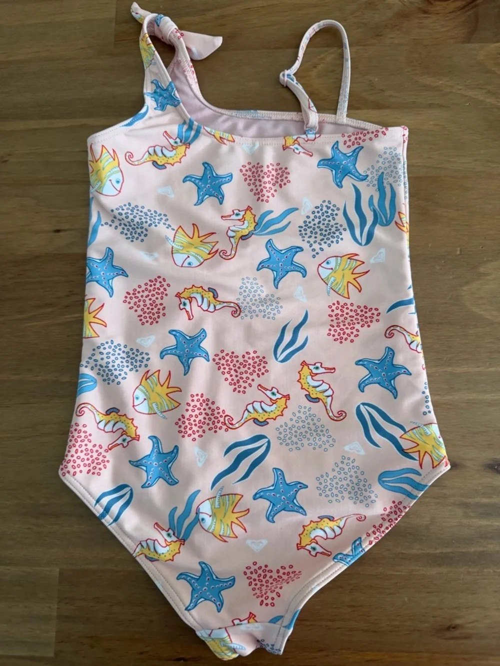 Roxy Pink Seahorse & Starfish Print One-Piece Swimsuit Size 6